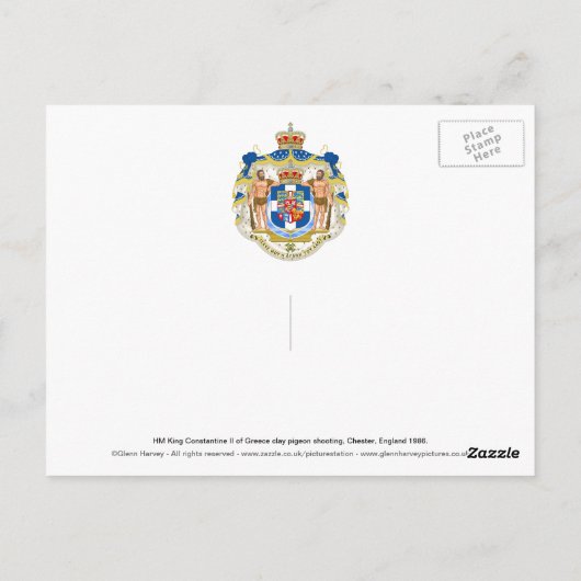HM King Constantine II of Greece Briefkaart (Achterkant)