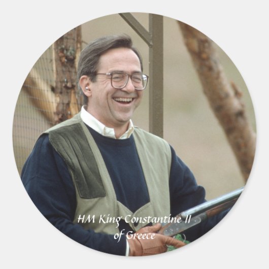 HM King Constantine II of Greece Ronde Sticker (Voorkant)