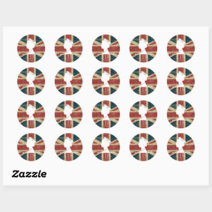 HM Queen, Distress Union Jack vlag Ronde Sticker
