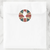 HM Queen, Distress  Union Jack vlag Ronde Sticker (Tas)