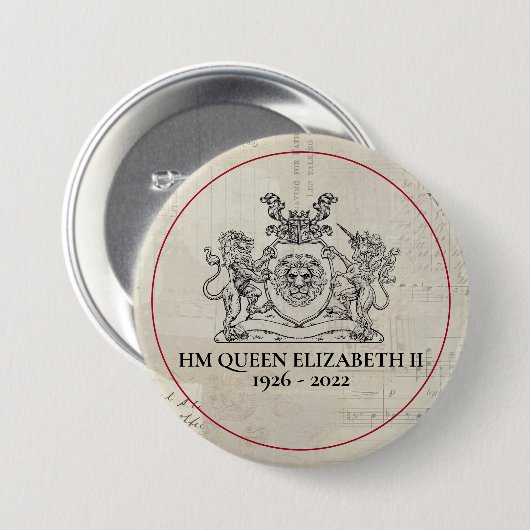 HM Queen Elizabeth II 1926-2022 Button (Voorkant /achterkant)