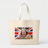 HM Queen Elizabeth II Diamond Jubilee Grote Tote Bag (Voorkant)
