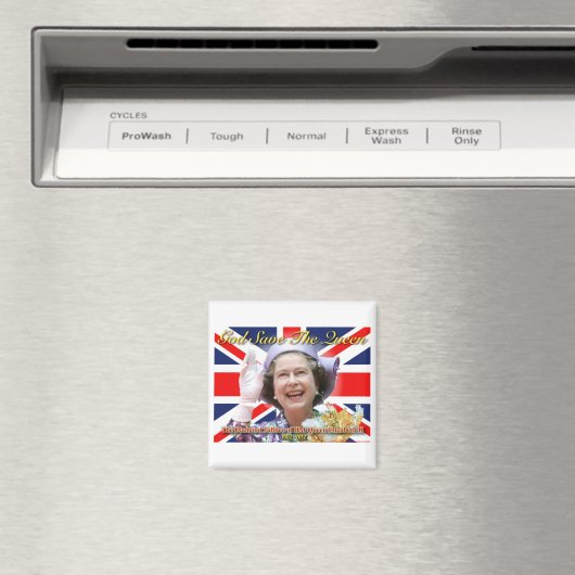 HM Queen Elizabeth II Diamond Jubilee Magneet (Insitu (Vaatwasser))