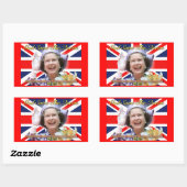 HM Queen Elizabeth II Diamond Jubilee Rechthoekige Sticker (Vel)
