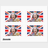 HM Queen Elizabeth II Diamond Jubilee Rechthoekige Sticker (Vel)