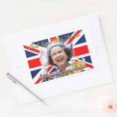 HM Queen Elizabeth II Diamond Jubilee Rechthoekige Sticker (Envelop)