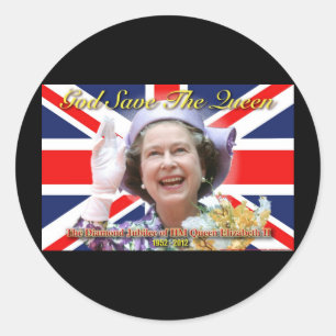 HM Queen Elizabeth II Diamond Jubilee Ronde Sticker