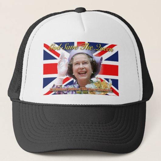 HM Queen Elizabeth II Diamond Jubilee Trucker Pet (Voorkant)