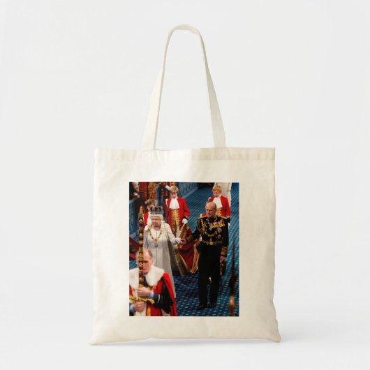 HM Queen Elizabeth II en HRH Duke of Edinburgh Lo Tote Bag (Voorkant)