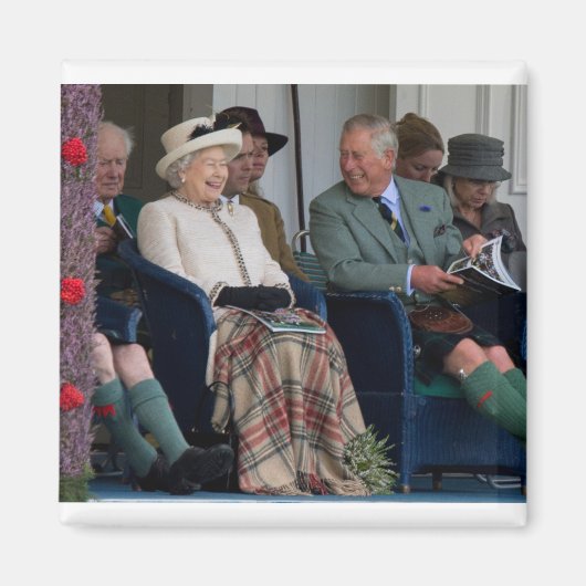 HM Queen Elizabeth II en HRH Prince Charles 2014 Magneet (Voorkant)