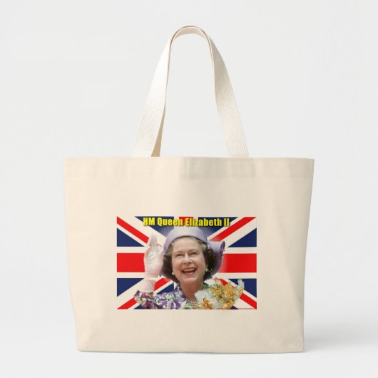 HM Queen Elizabeth II Grote Tote Bag (Voorkant)