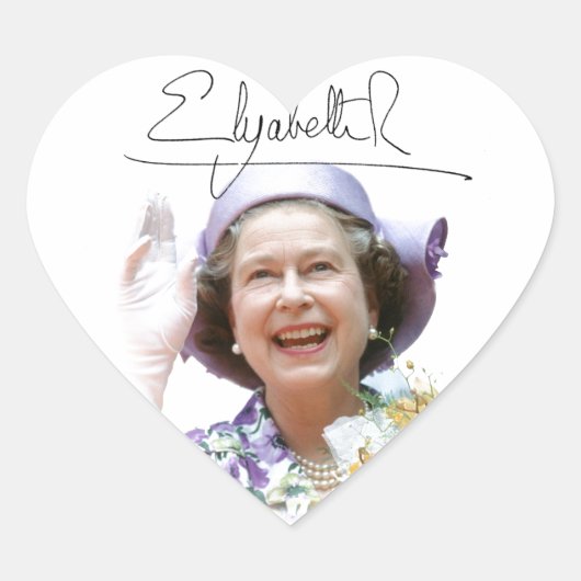 HM Queen Elizabeth II Hart Sticker (Voorkant)