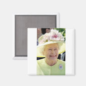 HM Queen Elizabeth II in Turquoise Pet Professiona Magneet (Voorkant / Achterkant)