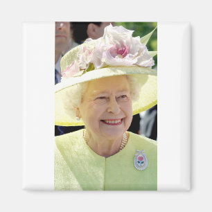 HM Queen Elizabeth II in Turquoise Pet Professiona Magneet