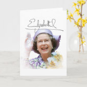 HM Queen Elizabeth II Kaart (Gele Bloem)