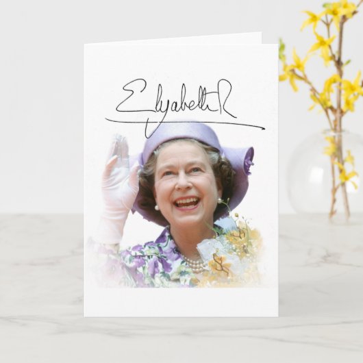HM Queen Elizabeth II Kaart (Gele Bloem)