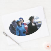 HM Queen Elizabeth II-Margaret Thatcher Ovale Sticker (Envelop)