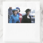 HM Queen Elizabeth II-Margaret Thatcher Rechthoekige Sticker (Tas)