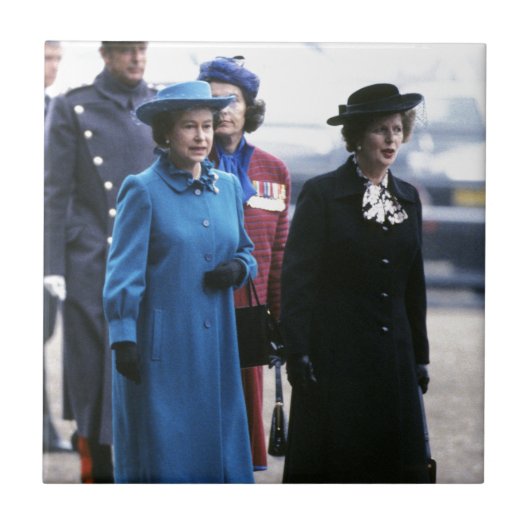 HM Queen Elizabeth II-Margaret Thatcher Tegeltje (Voorkant)