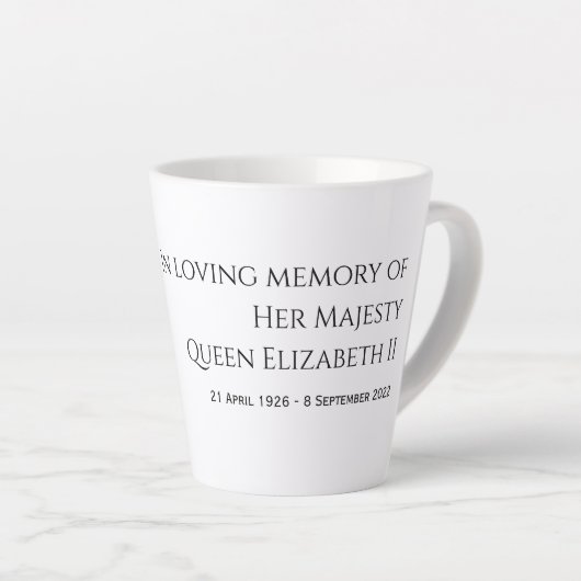HM Queen Elizabeth II Memorial Latte Mok (Rechterhoek)