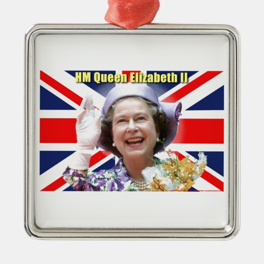 HM Queen Elizabeth II Metalen Ornament (Voorkant)