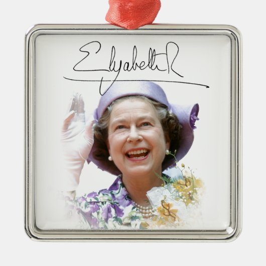 HM Queen Elizabeth II Metalen Ornament (Voorkant)