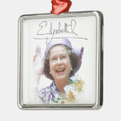 HM Queen Elizabeth II Metalen Ornament (Links)