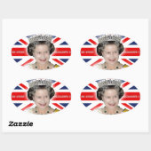 HM Queen Elizabeth II - Pro foto Ovale Sticker (Vel)