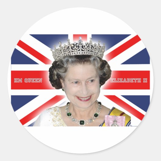 HM Queen Elizabeth II - Pro foto Ronde Sticker (Voorkant)