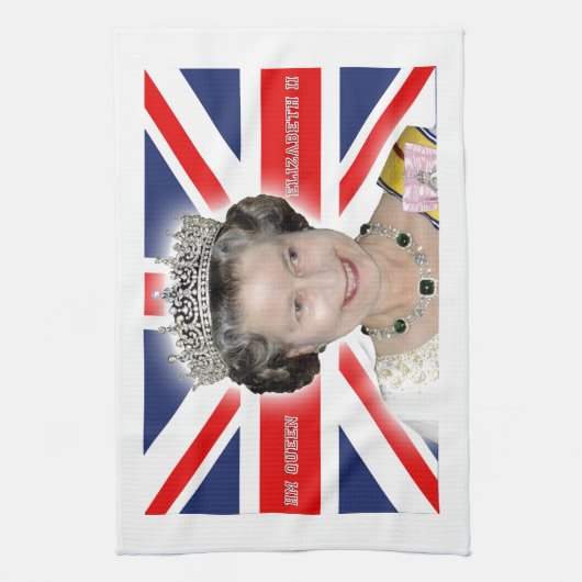 HM Queen Elizabeth II - Pro foto Theedoek (Verticaal)