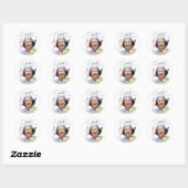 HM Queen Elizabeth II Ronde Sticker (Vel)