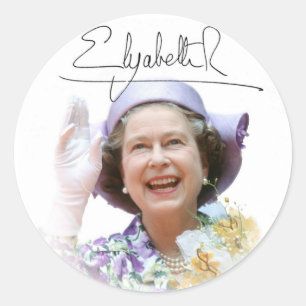 HM Queen Elizabeth II Ronde Sticker