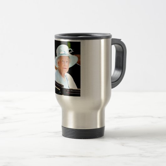 HM Queen Elizabeth II Travel Mug Reisbeker (Voorkant rechts)