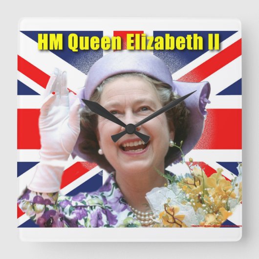 HM Queen Elizabeth II Vierkante Klok (Voorkant)