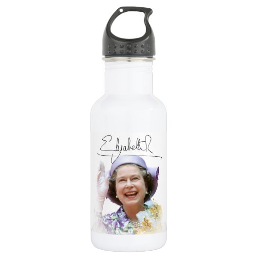 HM Queen Elizabeth II Waterfles (Voorkant)
