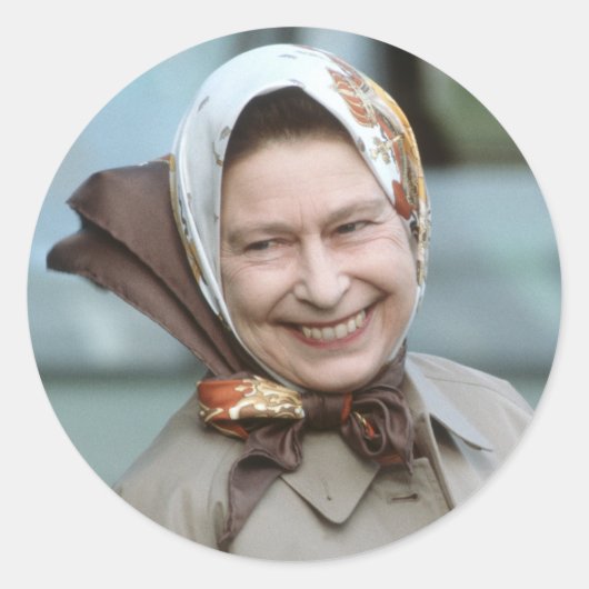 HM Queen Elizabeth II-Windsor 1983 Ronde Sticker (Voorkant)