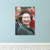 HM Queen Elizabeth II Windsor 1986 Canvas Afdruk (Insitu (Houten vloer))