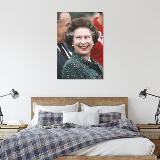 HM Queen Elizabeth II Windsor 1986 Canvas Afdruk (Insitu (Slaapkamer))