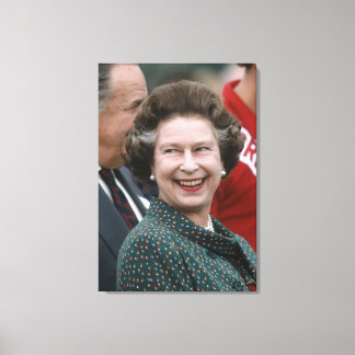HM Queen Elizabeth II Windsor 1986 Canvas Afdruk