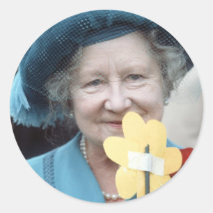 HM Queen Elizabeth, The Queen Moeder 1984 Ronde Sticker