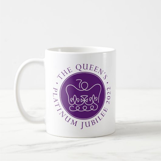 HM Queen Paars Platinum Jubilee Koffiemok (Links)