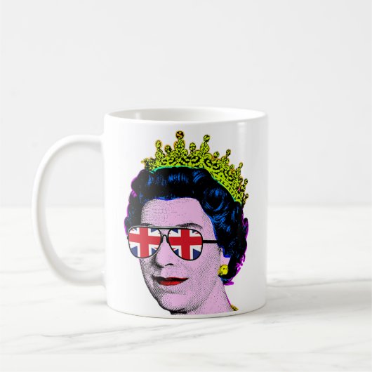 HM Queen Pop Art Modern Platinum Jubilee Koffiemok (Links)