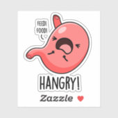 Hmad Funny Hungry Angry Stomach Pun Sticker (Vel)