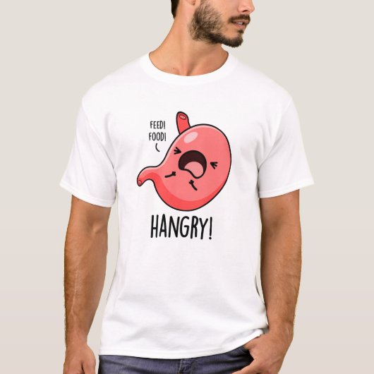 Hmad Funny Hungry Angry Stomach Pun T-shirt (Voorkant)
