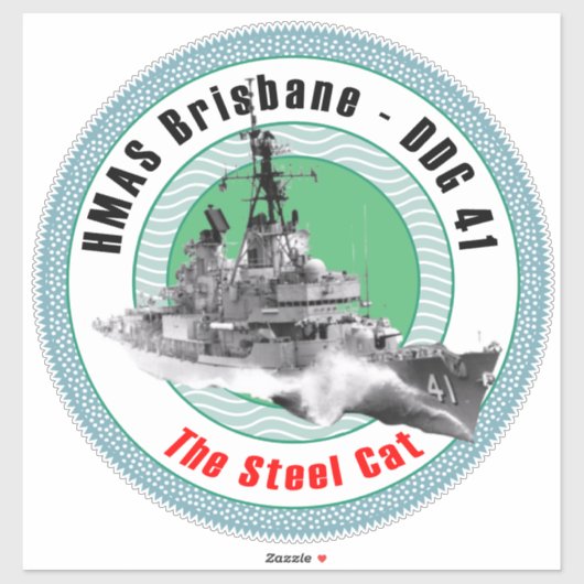 HMAS Brisbane DDG 41 Sticker (Vel)