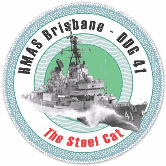 HMAS Brisbane DDG 41 Sticker (Voorkant)