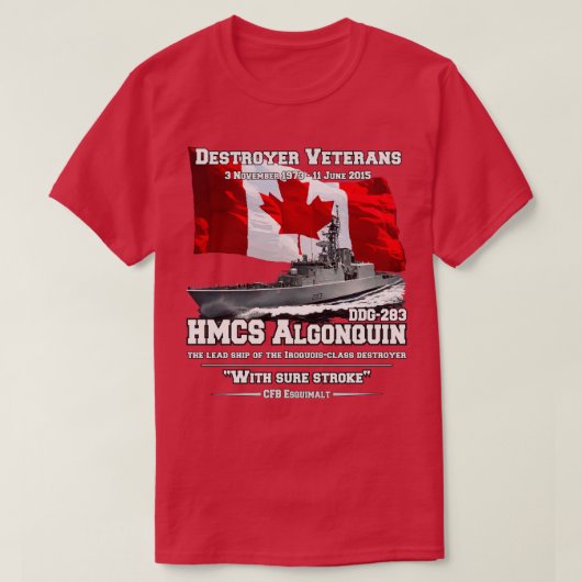 HMCS Algonquin Destroyer-veteranen T-shirt (Design voorkant)