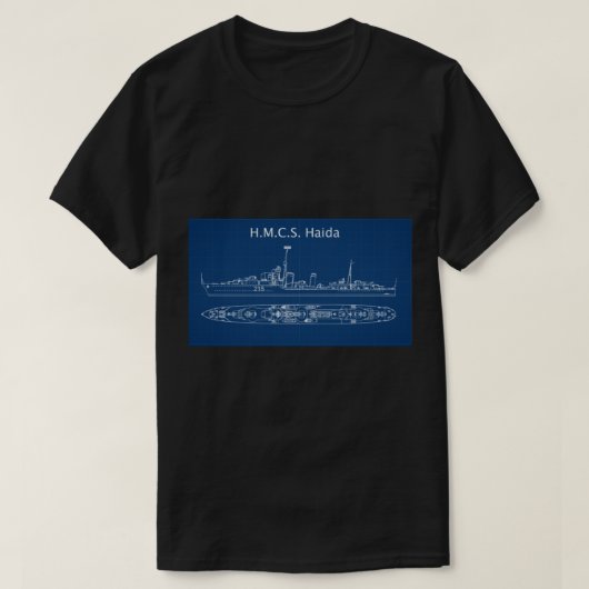 HMCS Haida World War 2 Destroyer T-shirt (Design voorkant)