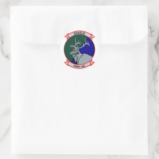 HMM-166 insignes Ronde Sticker (Tas)