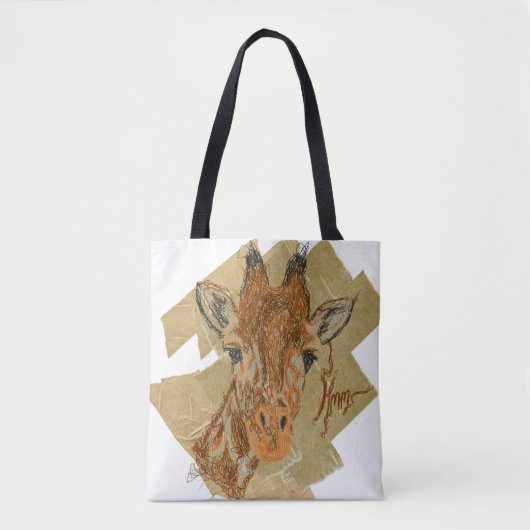 "HMM"-GIRAFFE TOTE BAG (Voorkant)